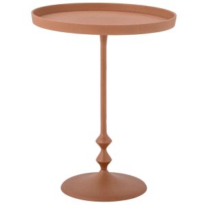 Oranžový kovový odkládací stolek Bloomingville Anjou 37 cm  - Výška45 cm- Průměr 37 cm