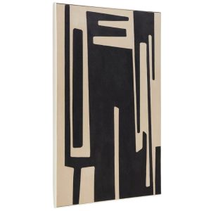 Černobílý abstraktní obraz Kave Home Salmi 140 x 90 cm  - Výška140 cm- Šířka 90 cm