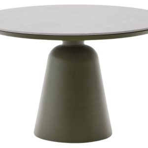 Zelený keramický zahradní stůl Kave Home Tudons 120 cm  - Výška76 cm- Průměr 120 cm
