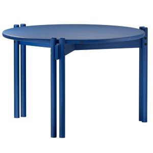Modrý dřevěný konferenční stolek Karup Design Sticks 60 cm  - Výška40 cm- Průměr 60 cm