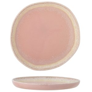Růžový kameninový talíř Bloomingville Louisa 21 cm  - Průměr21 cm- Talíř Kamenina
