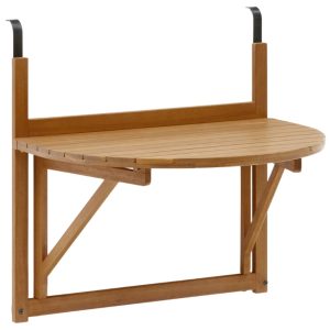 Dřevěný balkonový stolek Kave Home Amarilis 70 x 50 cm  - Výška69 cm- Šířka 70 cm