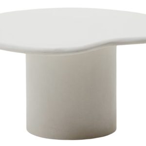 Bílý cementový zahradní stolek Kave Home Macarella 83 x 66 cm  - Výška41 cm- Šířka 83 cm