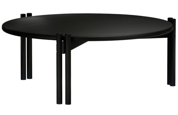 Černý dřevěný konferenční stolek Karup Design Sticks 80 cm  - Výška32 cm- Průměr 80 cm