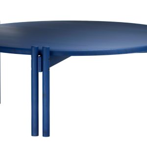 Modrý dřevěný konferenční stolek Karup Design Sticks 80 cm  - Výška32 cm- Průměr 80 cm