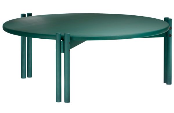 Zelený dřevěný konferenční stolek Karup Design Sticks 80 cm  - Výška32 cm- Průměr 80 cm