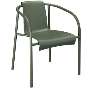 Zelená plastová zahradní židle HOUE Nami s područkami  - Výška75 cm- Šířka 60 cm