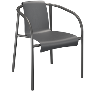 Šedá plastová zahradní židle HOUE Nami s područkami  - Výška75 cm- Šířka 60 cm