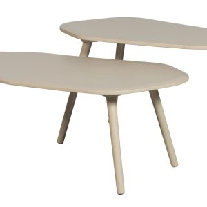 Hoorns Set dvou šedých lakovaných konferenčních stolků Divan 75x40/ 90x50 cm  - Výška34/40 cm- Šířka 75/90 cm