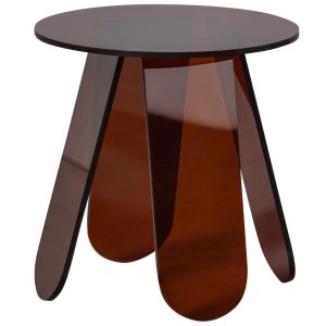 Hoorns Hnědý plastový odkládací stolek Watt 40 cm  - Výška40 cm- Průměr 40 cm