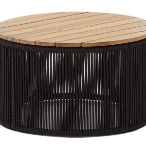Černý zahradní stolek Kave Home Dandara 60 cm  - Výška35 cm- Průměr 60 cm
