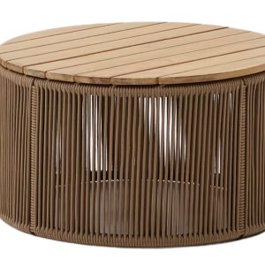 Béžový zahradní stolek Kave Home Dandara 60 cm  - Výška35 cm- Průměr 60 cm