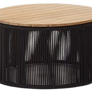 Černý zahradní stolek Kave Home Dandara 70 cm  - Výška40 cm- Průměr 70 cm