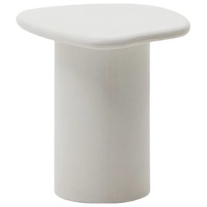 Bílý cementový zahradní stolek Kave Home Macarella 48 x 47 cm  - Výška47 cm- Šířka 48 cm