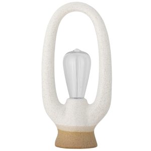 Bílá kameninová stolní lampa Bloomingville Latifa  - Výška32 cm- Šířka 15 cm
