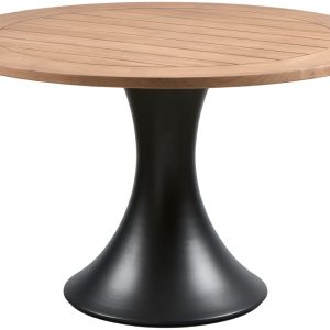 Hoorns Teakový kulatý zahradní stůl Chevil 122 cm  - Výška76 cm- Tloušťka stolu 3 cm