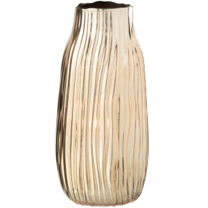 Zlatá skleněná váza J-line Noterich 26 cm  - Výška26 cm- Průměr 12 cm