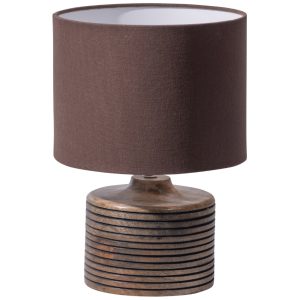 Hoorns Hnědá dřevěná stolní lampa Renzo  - Výška35 cm- Šířka 25 cm