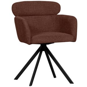 Hoorns Hnědá čalouněná otočná jídelní židle Fanny  - Výška80 cm- Šířka 58 cm