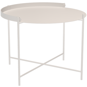 Bílý kovový zahradní konferenční stolek HOUE Edge 62 cm  - Výška43/46 cm- Průměr 62 cm