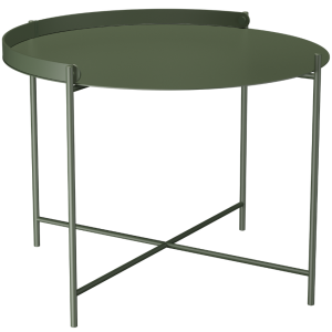 Zelený kovový zahradní konferenční stolek HOUE Edge 62 cm  - Výška43/46 cm- Průměr 62 cm