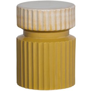 Hoorns Žlutý keramický odkládací stolek Gerne 35 cm  - Vyžaduje montážNe- Výška 48 cm