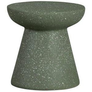 Hoorns Tmavě zelený odkládací stolek Emilia 30 cm  - Výška30 cm- Průměr 30 cm