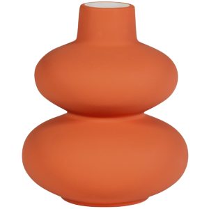 Hoorns Oranžová keramická váza Sens 19 cm  - Výška19 cm- Šířka 17 cm