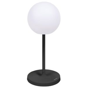 Bílá plastová stolní LED lampa Kave Home Dinesh II. s černou podnoží  - Výška40 cm- Průměr stínidla 16 cm