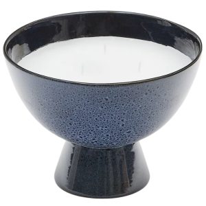 Modrá keramická svíčka Kave Home Sapira 980 g  - Výška14 cm- Průměr 20 cm