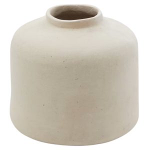 Bílá váza Kave Home Serina 24 cm  - Výška24 cm- Průměr 27 cm