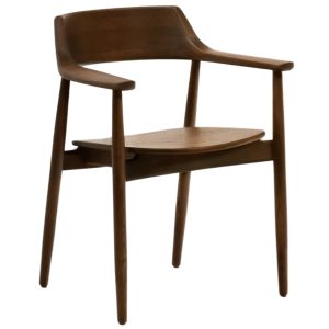 Hnědá dubová jídelní židle Kave Home Fondes  - Výška76 cm- Šířka 60 cm