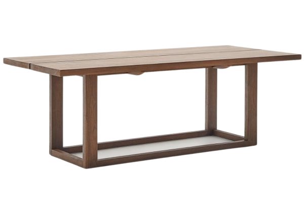 Hnědý teakový jídelní stůl Kave Home Sashi 220 x 100 cm  - Výška75 cm- Šířka 220 cm