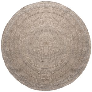 Hoorns Béžový vlněný koberec Opia 200 cm  - Průměr200 cm- Výška 1 cm