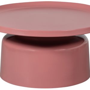 Hoorns Růžový kovový konferenční stolek Dakin 74 cm  - Výška35 cm- Průměr 74 cm
