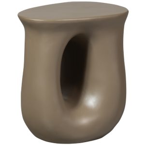 Hoorns Hnědý keramický odkládací stolek Maysan 41 x 31 cm  - Výška45 cm- Šířka 41 cm
