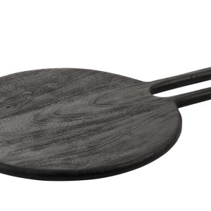 Hoorns Černé dřevěné servírovací prkénko Thul 50 x 33 cm  - Délka50 cm- Šířka 33 cm