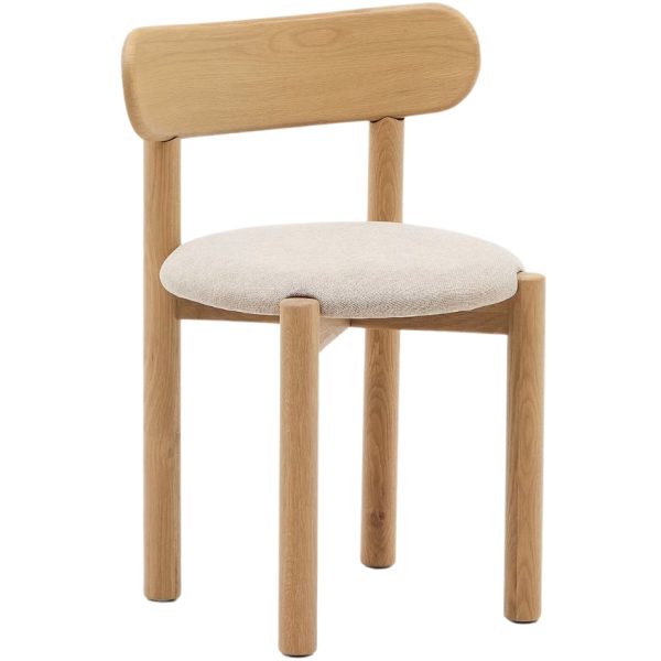 Dubová jídelní židle Kave Home Nebai  - Výška75 cm- Šířka 53 cm