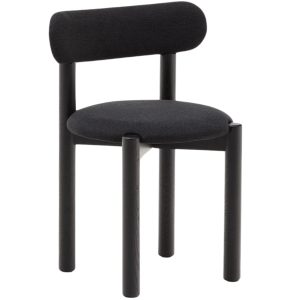 Černá dubová jídelní židle Kave Home Nebai  - Výška75 cm- Šířka 53 cm