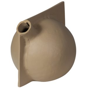 Hoorns Béžová kovová váza Tatlin 19 cm  - Výška19 cm- Šířka 22 cm