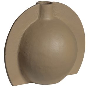 Hoorns Béžová kovová váza Tatlin 22 cm  - Výška22 cm- Šířka 27 cm