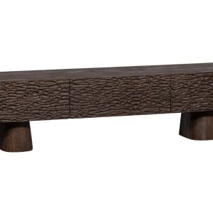 Hoorns Hnědý dřevěný TV stolek Crustie 147 x 45 cm  - Výška50 cm- Šířka 147 cm