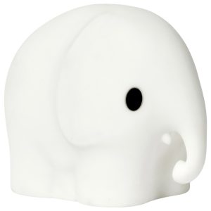 Bílá plastová dětská LED lampa Mr. Maria Elephant 18 cm  - Výška18 cm- Šířka 22 cm