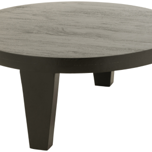 Černý dřevěný konferenční stolek J-line Buara 80 cm  - Výška34 cm- Průměr desky 80 cm