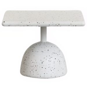 Bílý terrazzo zahradní stolek Kave Home Saura 48 x 48 cm  - Výška35