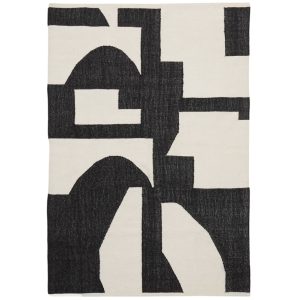 Černobílý koberec Kave Home Sotty 160 x 230 cm  - Výška1 cm- Šířka 160 cm
