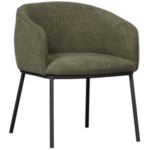 Hoorns Zelená bouclé jídelní židle Lenny  - Výška77 cm- Šířka 61 cm