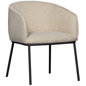 Hoorns Béžová bouclé jídelní židle Lenny  - Výška77 cm- Šířka 61 cm