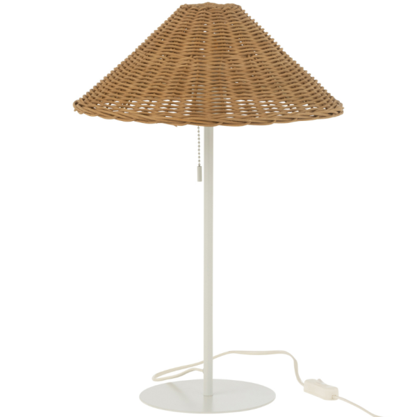 Ratanová stolní lampa J-line Roowa  - Výška50 cm- Šířka 32 cm