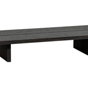 Hoorns Tmavě hnědý konferenční stolek Lin 140 x 60 cm  - Výška25 cm- Šířka 140 cm